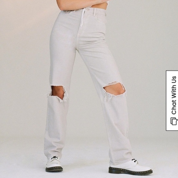 PACSUN Gray Distressed Boyfriend Jeans - Picture 2 of 5